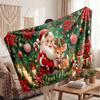 Christmas Custom Name Printed Flannel Blanket Warm Comfort Bed Throw Home Decor Holiday Gift