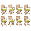 Day and Night - Day and Night Folding Garden Chairs 8 Units and Cushions Solid Acacia Wood