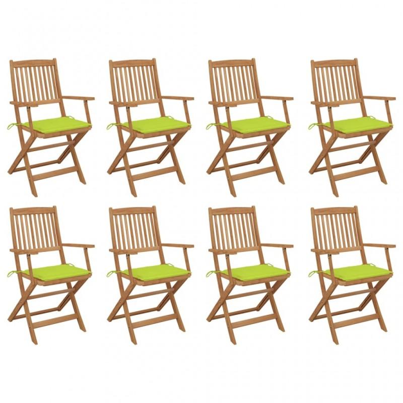 Day and Night - Day and Night Folding Garden Chairs 8 Units and Cushions Solid Acacia Wood