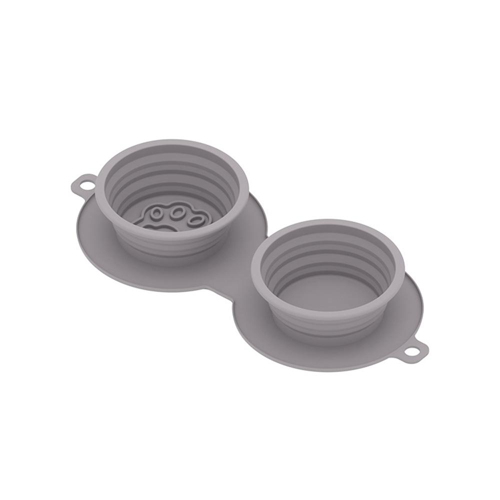 

Портативная складная миска для собак: Миска для еды и воды для собак для путешествий на открытом воздухе, Легкая миска для кормления питомца, серый