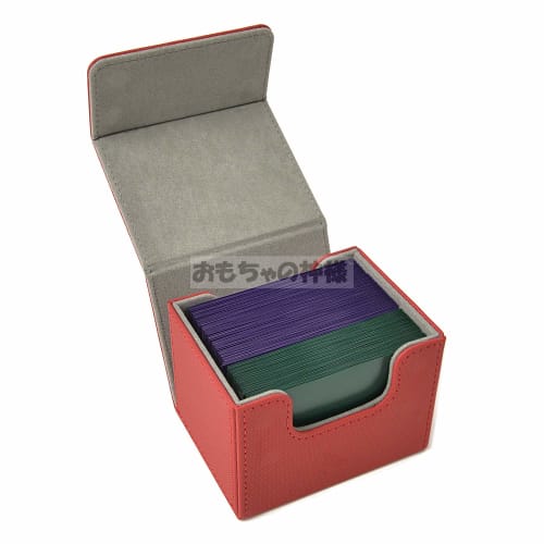 Toy God Trading Card Deck Case, Leather Card Case Holder Storage, Small (Small/Red)