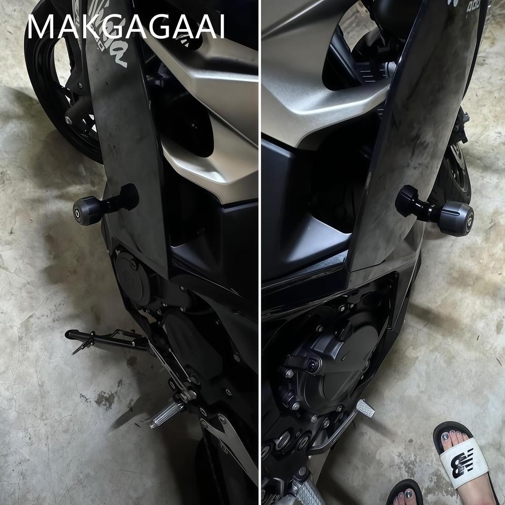 MAKGAGAAI Frame Sliders Engine Sliders Fairing Guards Compatible Models: Ninja400 Ninja250 Made of Aluminum and POM Anti-Tip Black