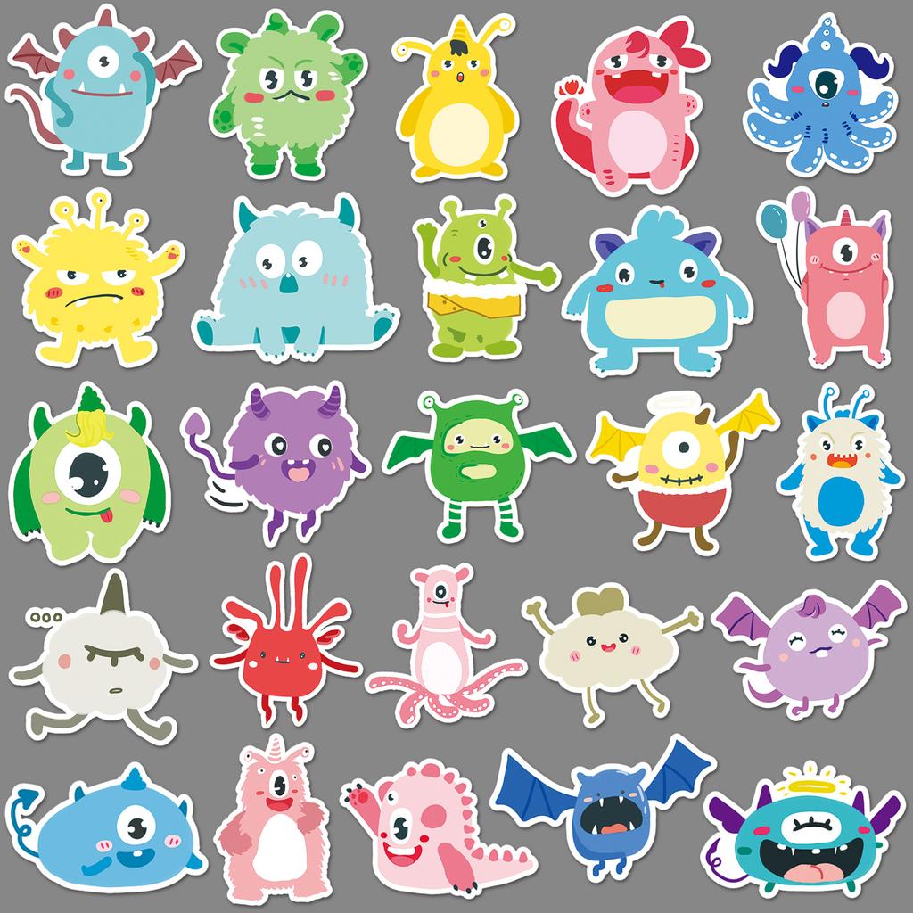 50 Pictures of Little Monster Graffiti Personality Non-infringement Cartoon Children's DIY Mobile Phone Case Suitcase Stickers Waterproof