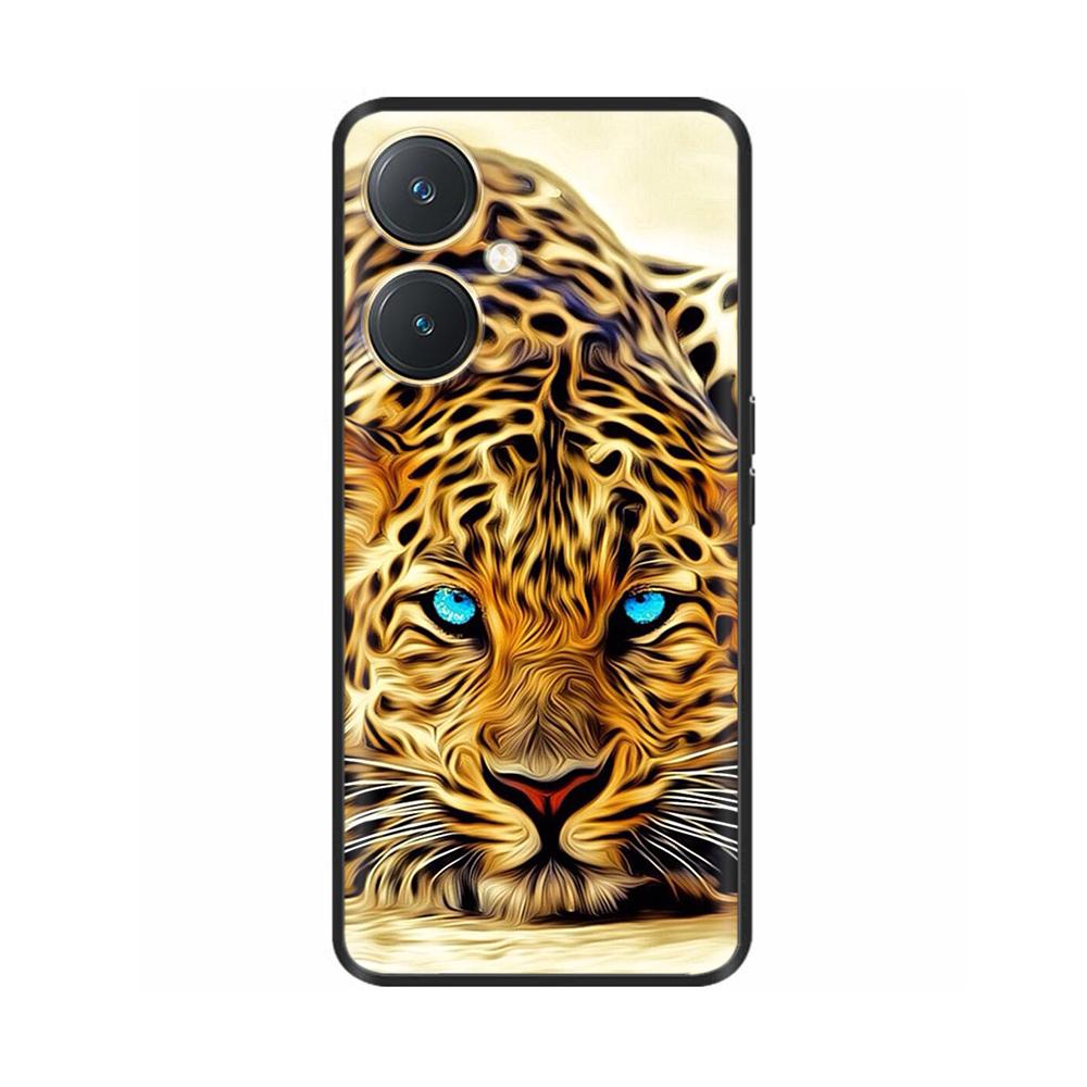 For Vivo Y27 Y27s Case Fashion Flowers Black Soft Coque Silicone Shockproof TPU Phone Cover Funda for Vivo Y27 Y 27 Bumper V2249