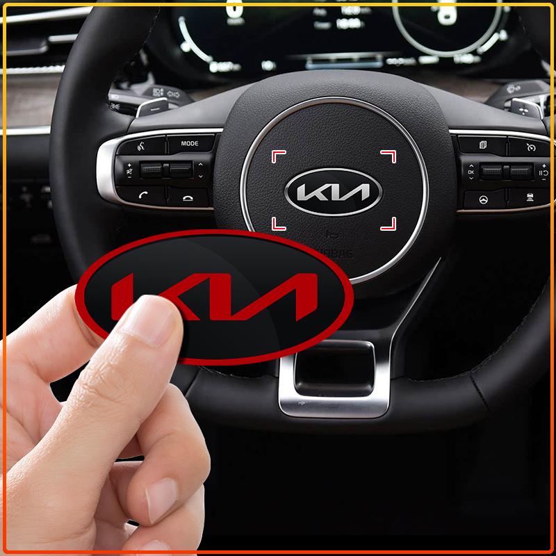 1Pcs Car Steering Wheel Sticker Emblem Decal Badge Decoration Accessories For Kia Rio Sportage R K3 K4 K5 K6 K7 K8 Ceed Sorento Cerato Soul