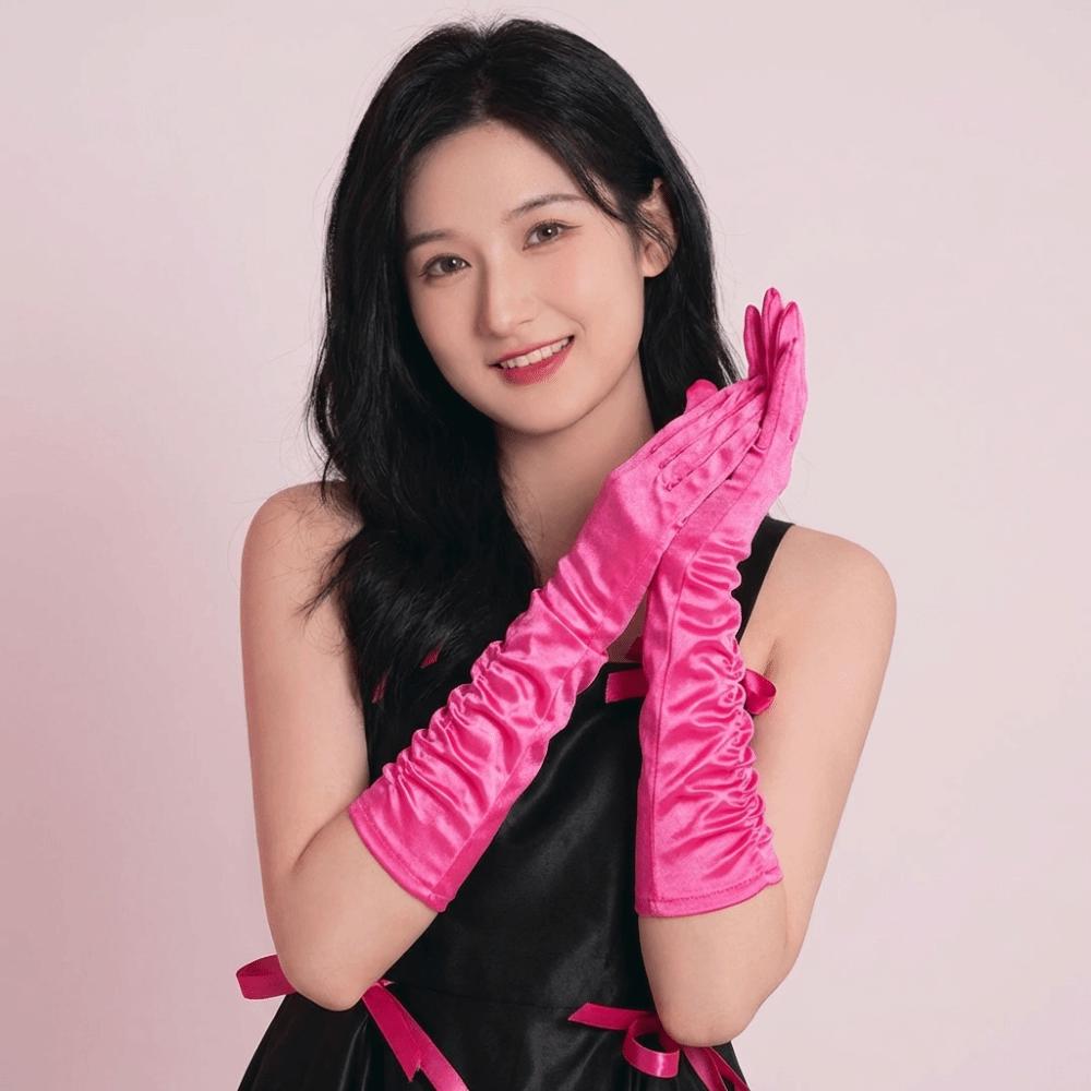 Koreansk Stil Helhandskar Satäng Brudhandskar Eleganta Armvärmare Flicka