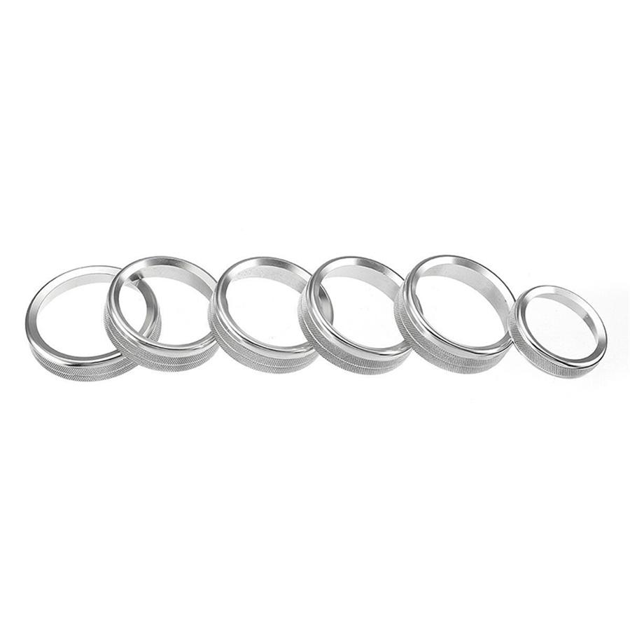 6x For 16-18 Ford F150 Air Conditioner Audio Switch Knob Ring Cover Trim Silver