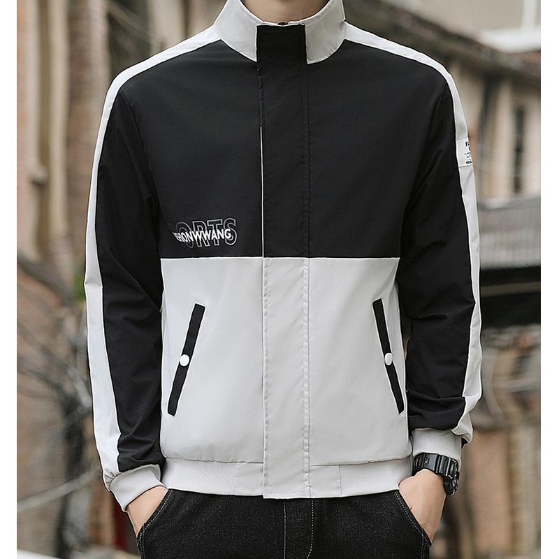 Buy L2021 Spring and Autumn New Fashion Color Matching Men's Standup