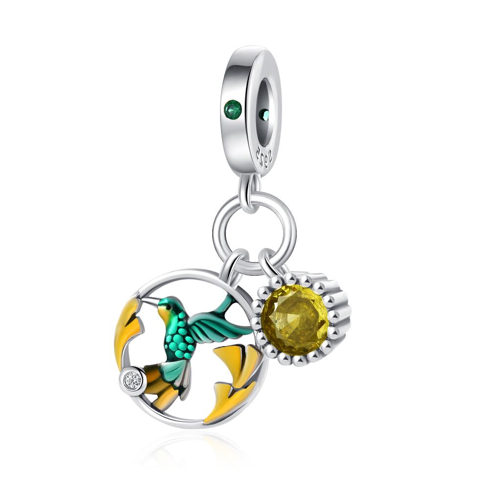 Copper Colorful Hummingbird Spring Separated Bead Charms Charm Compatible With Authentic Bracelets Trinket Jewellery Ideal For Gift