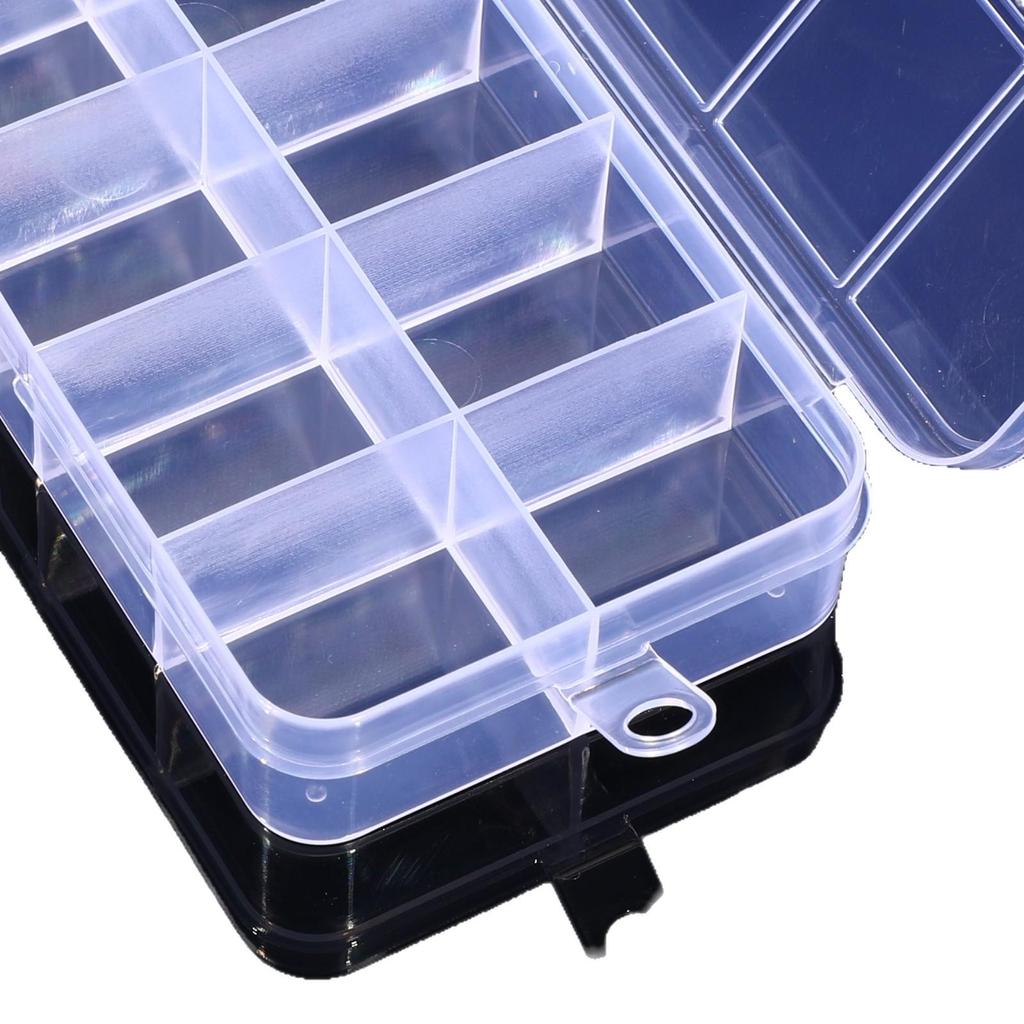 10-Slot Transparent PP Plastic Storage Box for Jewelry and Fishing Gear - Dustproof Organization Box
