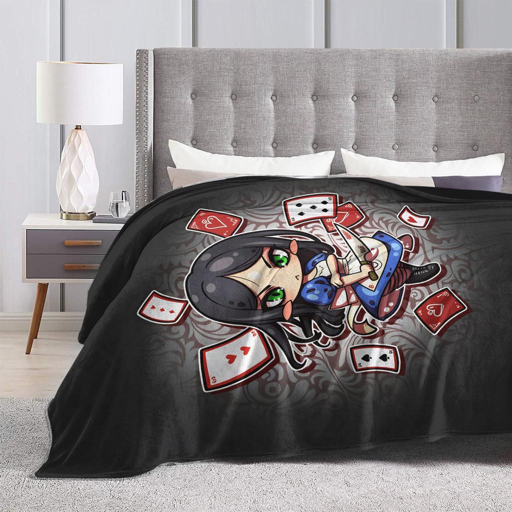 Dark Alice Madness Returns Game Flannel Blanket Spring  Warm Soft Throw Blanket Home Decor Pattern Bedspread Sofa Bed Cover
