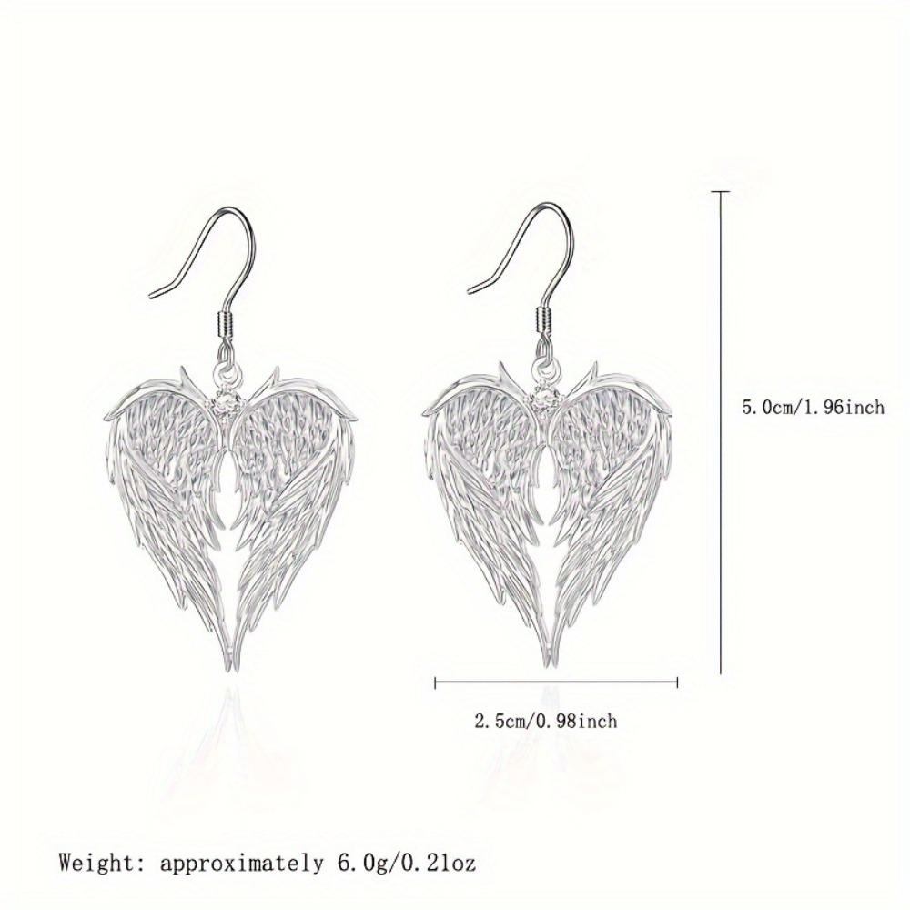 New Hip-hop Fashion Feather Angel's Wings Heart Inlay Zircon Pendant Necklace for Men Women Rock Punk Jewelry Accessories Gifts