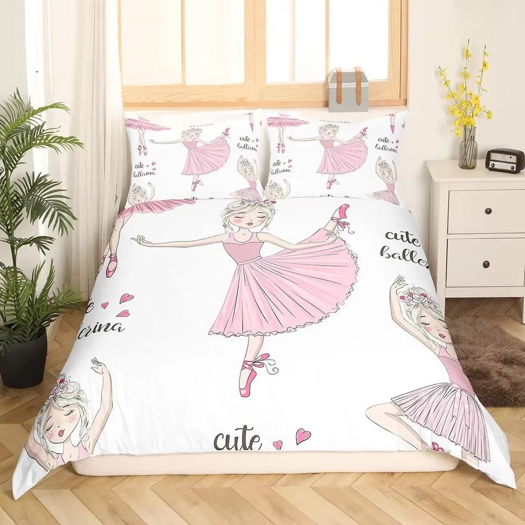 Ballet Girl Down Comforter Set Bedding Set 3-piece Duvet Cover Set