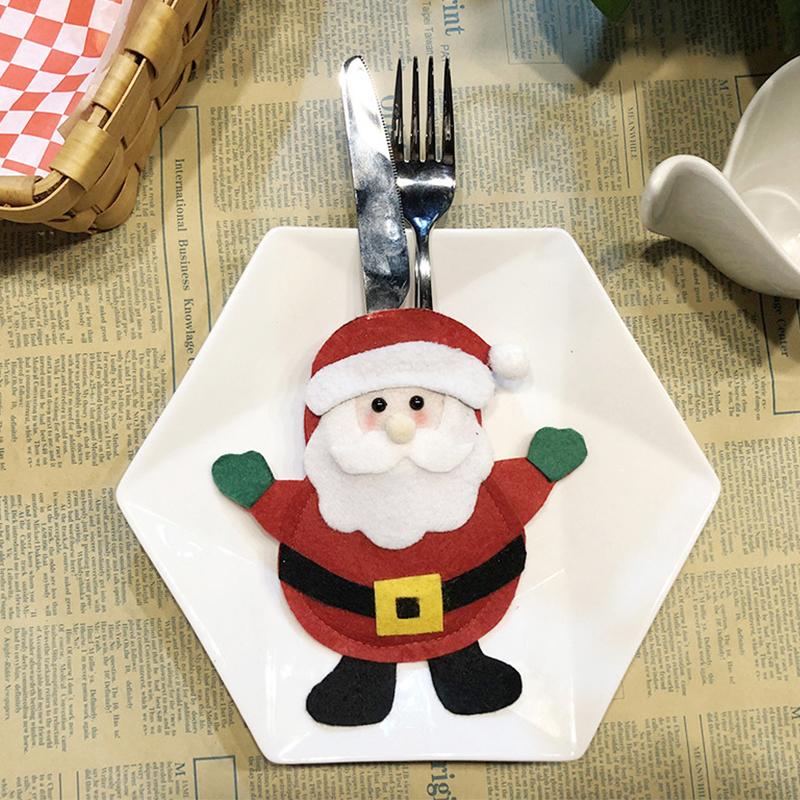 

Рождественские ножи вилки держатель для пакетов новогодний стол форма снеговика сумки для столовых приборов костюм украшения для рождественской елки домашняя вечеринка DIY декор