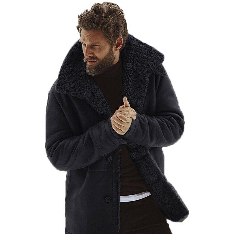 Warm Winter Mens Thick Coat Trench Plain Outwear Jacket Parkas Liner Coat