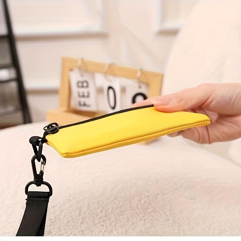 Mini Bolsa Transversal Feminina com Alça de Pulso - Bolsa Compacta com Zíper, Porta-Chaves, Organizador de Maquiagem Feminino, Mini Bolsa, Armazenamento de Pequenos Itens, Design Simples