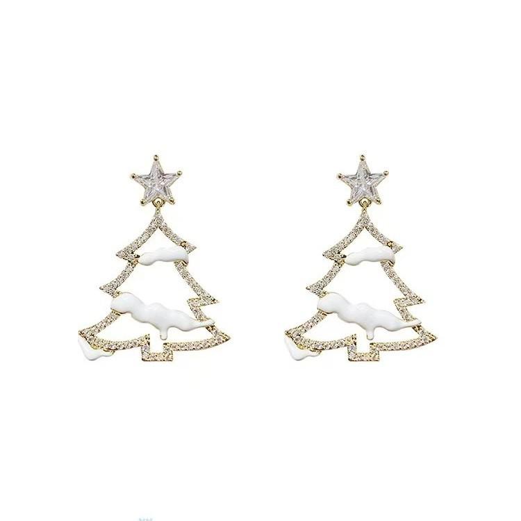 Exquisite Zircon Snowflake Stud Earrings - Versatile Luxury Christmas Jewelry