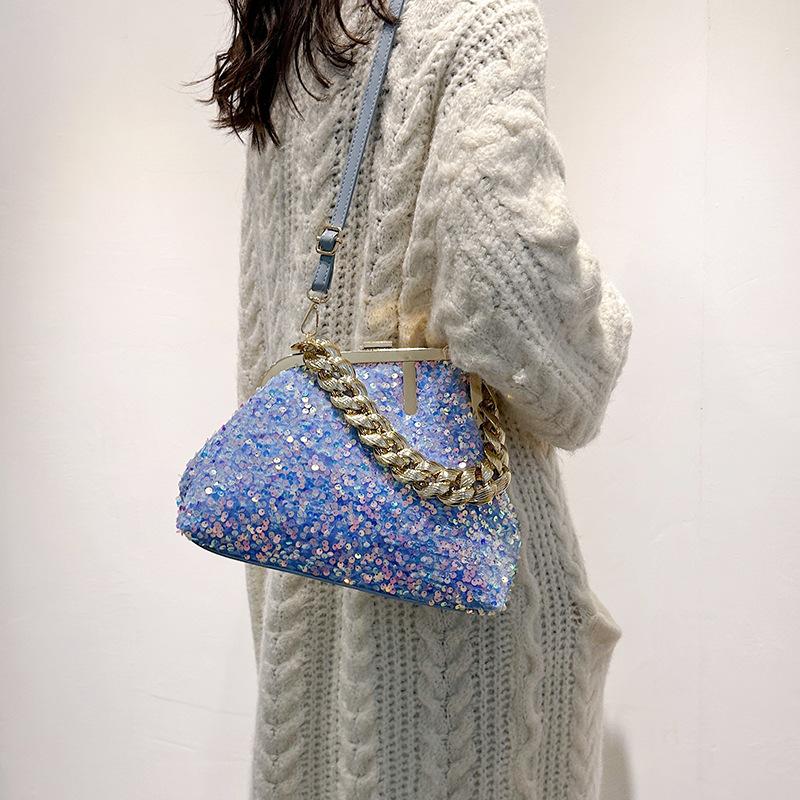 Autumn and Winter New Sequined Banquet Mobile Phone Shoulder Messenger Bag High-end Fashion Atmospheric Women's Bag