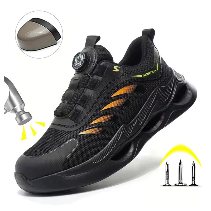 Rotary Button  Safety Shoes For Men Men's Work Shoes High Quality Steel Toe Sneakers Men's Shoes Work Safety Shoes