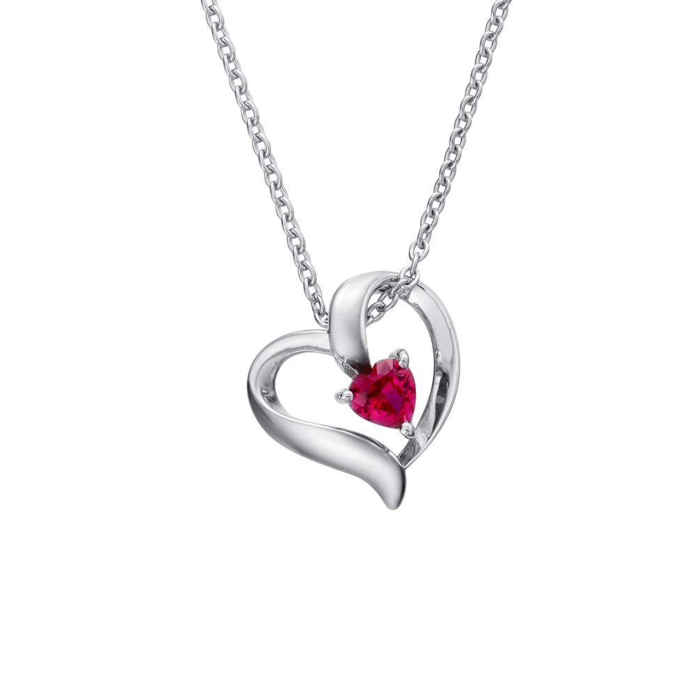 

PINKY DIANNE Silver Synthetic Ruby Pendant VPCPD51638 [Pinky & Diane] &