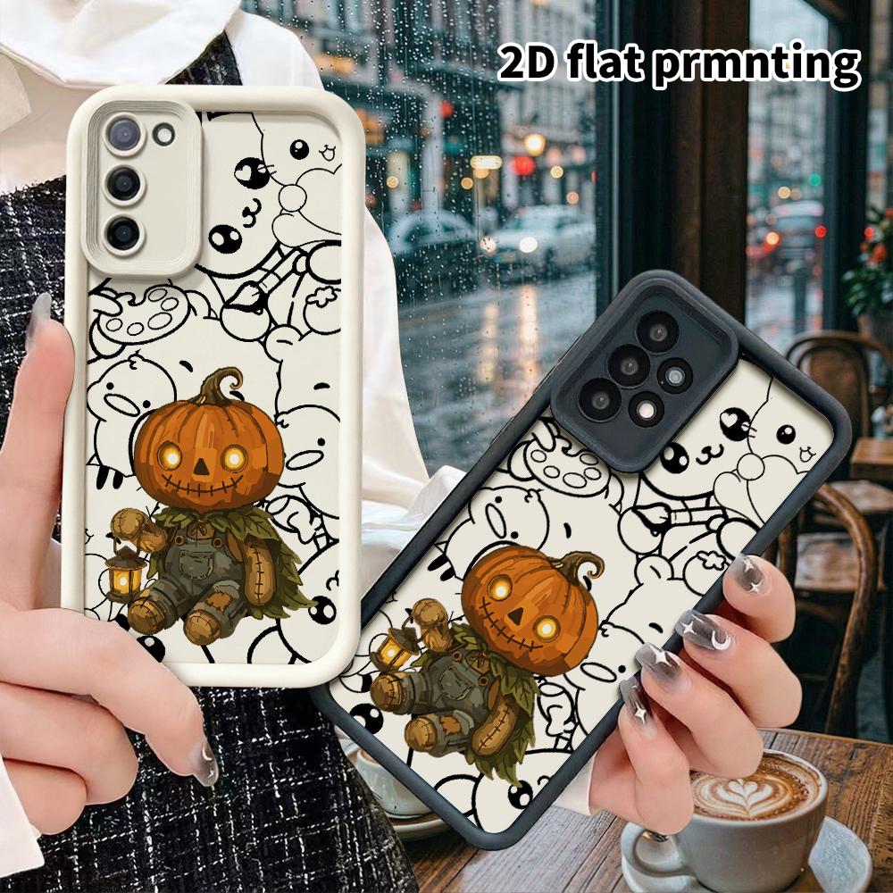 Phone case: 2D flat, suitable for Samsung Galaxy A34 A35 M05 M06 S20 S22 S21 FE Plus 5G protective case, pumpkin doll, perfect Christmas and Halloween