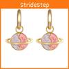 Chic Geometric Alloy Heart And Planet Earrings With Rhinestone Accents For Women
