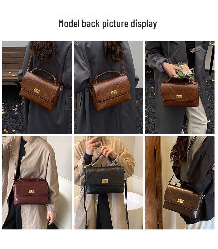 2025 Autumn Women's Frosted Diamond Pattern Chain Tote Shoulder Bag