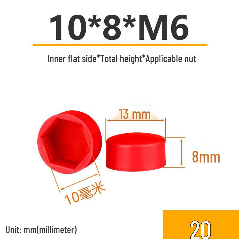 Hex Nut Protective Dust Cap for Flat Head Screws