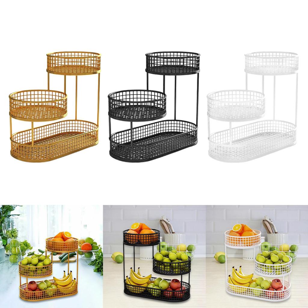 Metal Fruit Basket Party Countertop Space Saving Metal Wire Storage Basket