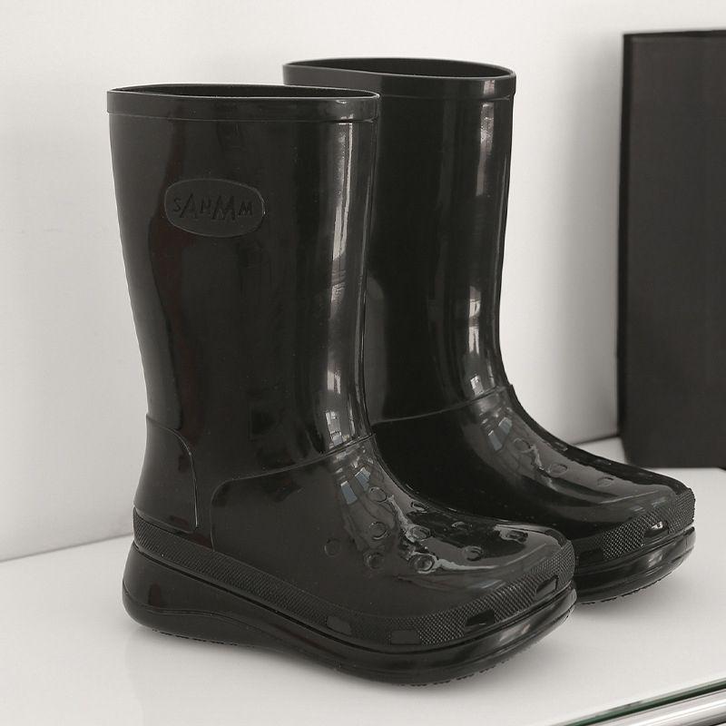 Women s Waterproof Mid-Calf Rain Boots 2026 Autumn Release Non-Slip Rubber Boots Comfort Fit Over-The-Shoe for Outdoor 36 5890₽