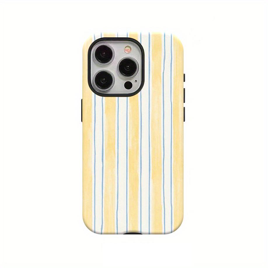 Elegante Custodia a Strisce per iPhone 17 16 15 14 13 12 11 X XR XSMAX 7 8 Air Pro Max Plus Lusso Cover Posteriore a Doppio Strato