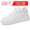 Summer Invisible Height-increasing Men's Shoes, 10 Cm, Casual Sports Shoes, Breathable, Men's Height-increasing Shoes, White Sneakers