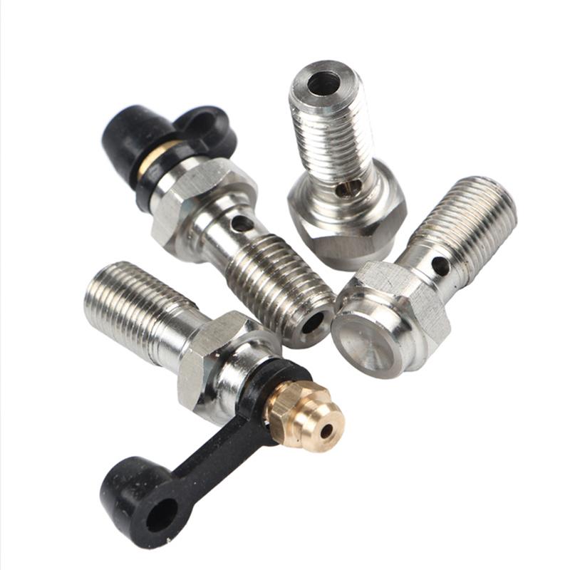 Motorcycle Accessories Brake Bleed Screw Banjo Bolt M10*1.25mm /1.0mm Oil Nozzle Throat Air Release Brake Caliper Cylinder Screw