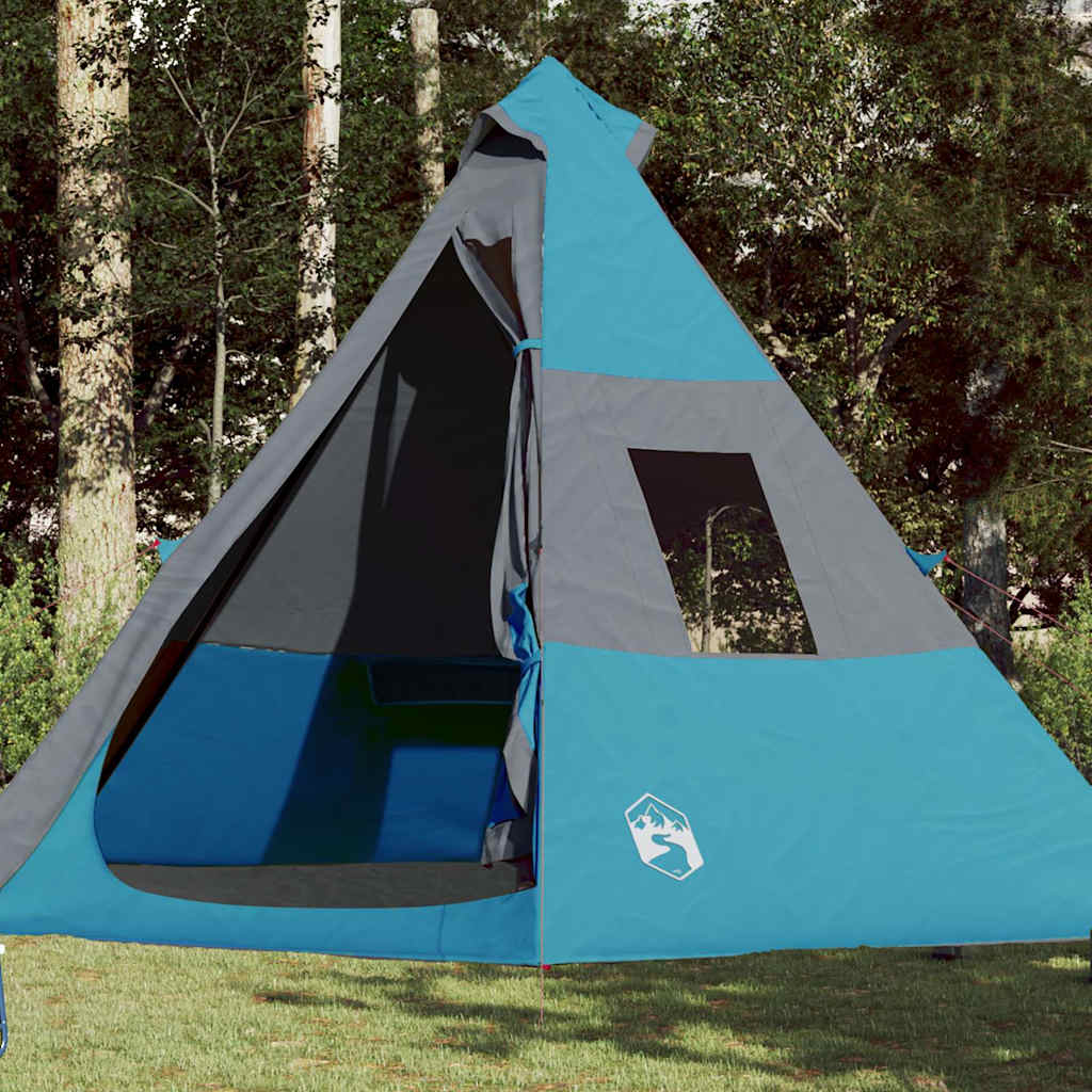 Vidaxl Campingzelt, Tipi, 7-Personen, Blau, Wasserdicht
