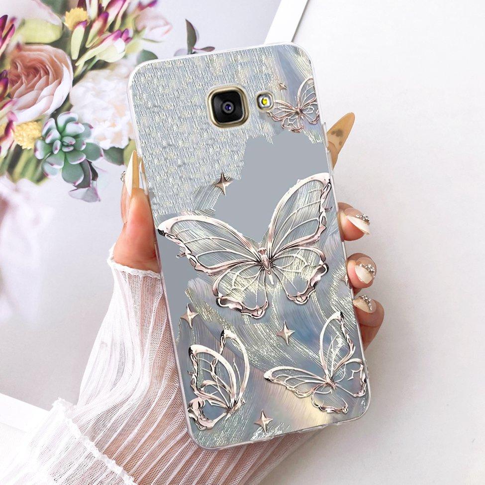 Clear For Samsung A3 2016 Case SM-A310F Cute Cat Fashion Butterfly Funny 2D Painted Casing For Samsung Galaxy A3 2016 Cover