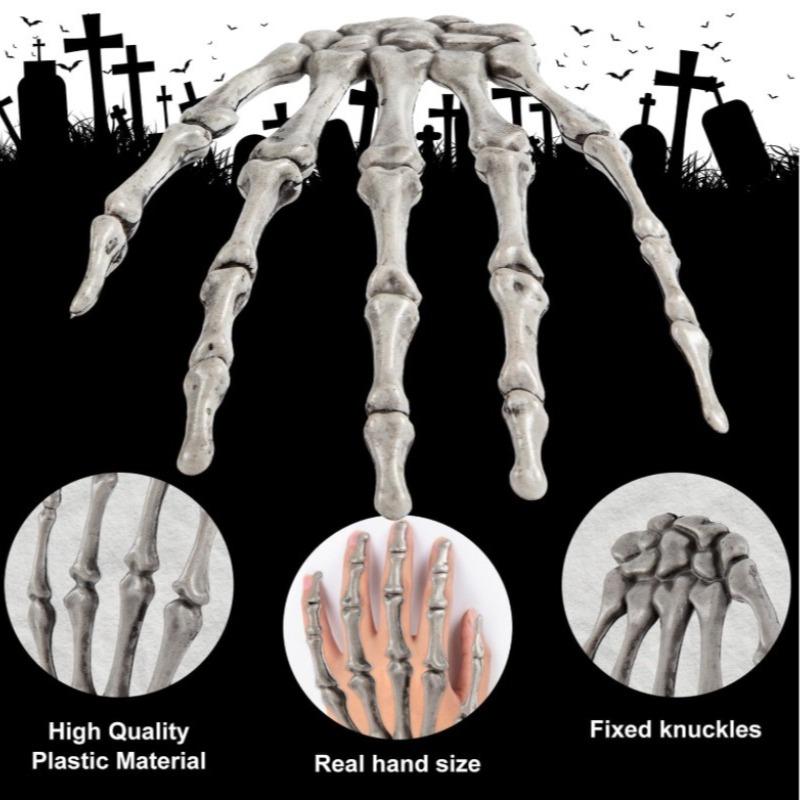 Realistic Plastic Skeleton Hands Life Severed Design Halloween Props for Haunted House Scene Party Horror Decoration Accessories