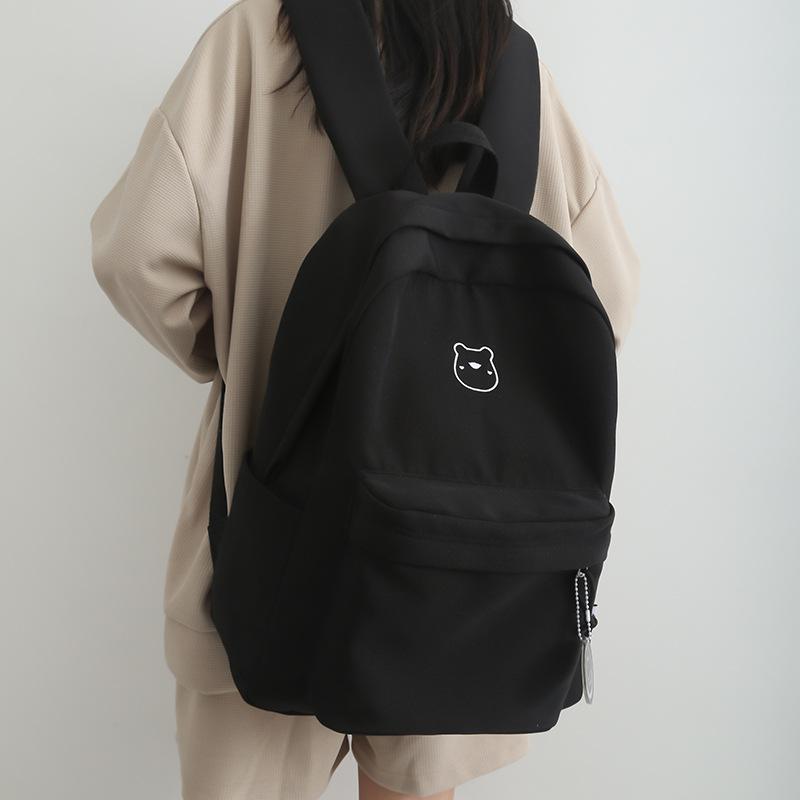 

Новая мода, высококачественный нишевый дизайн, корейская версия The Street I Trend, студенческий рюкзак с милым узором, школьная сумка чёрный