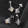 Men's Geometric Triangle Eye Stud Earrings: High-End, Trendy, Three-Dimensional, Cold Jewelry Design.