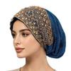 Lace Trim Women's Lace Turban Cap Embroidery Bonnet Head Wraps Islamic Turban Hat  Women