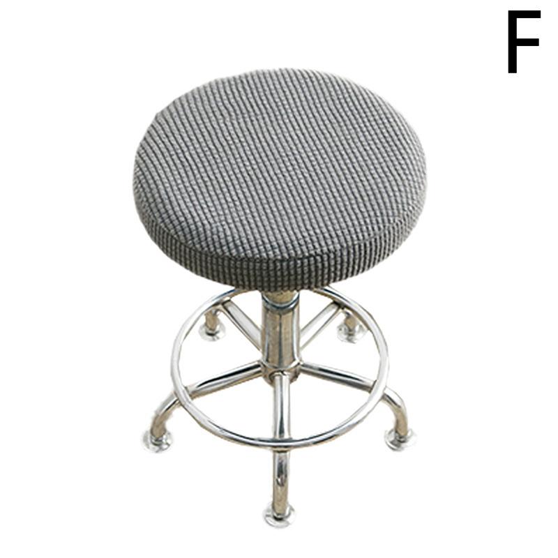 Thickened Solid Color Round Chair Cover Dining Stool Cover Elastic Chair Cushion Cover Washable Removable Seat Cover
