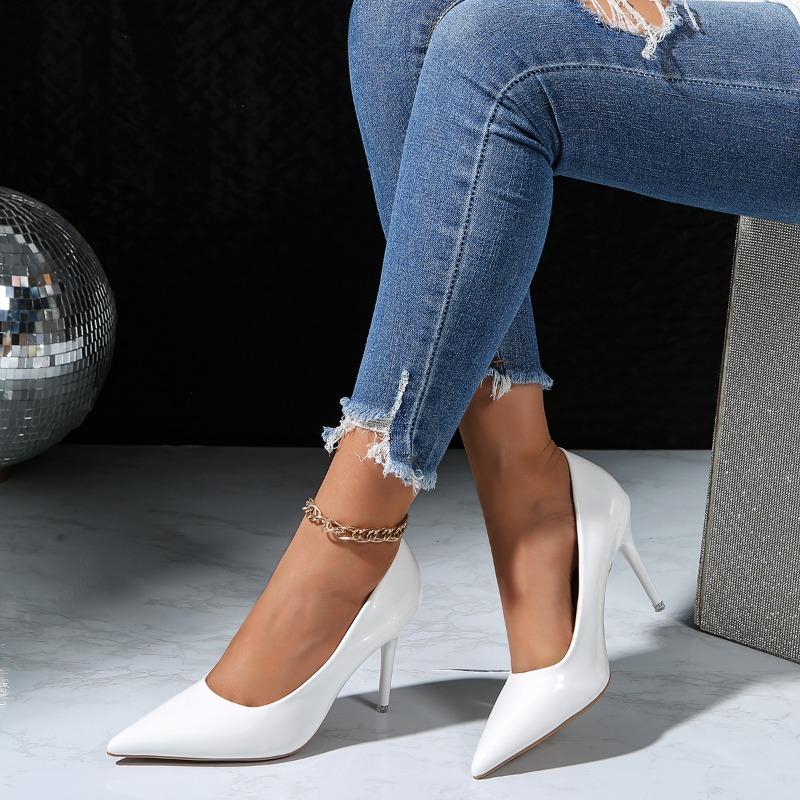 Fashion Temperament Pointed Toe Super High Heels Fall 2025 New Patent Leather Stiletto Single Shoes for Women