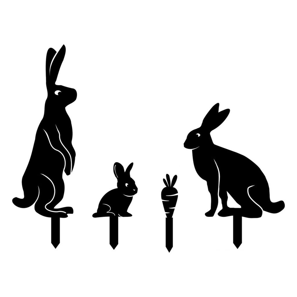 Easter Bunny Carrot Garden Stakes Decorative Stakes Art Ornament Crafts Accessory for Festival Wedding Birthday Party