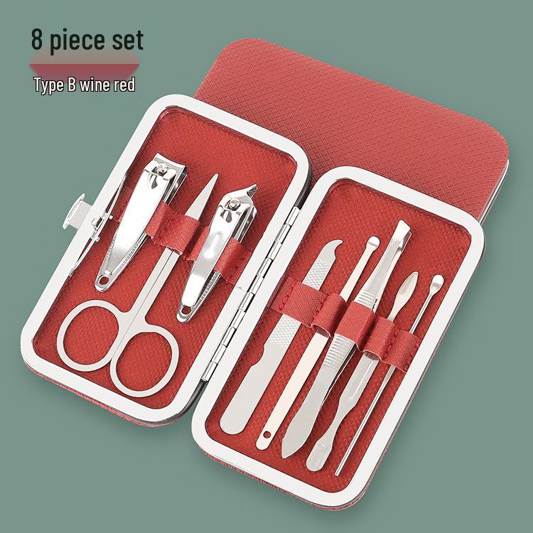 8-Piece Leather Nail Clipper Set: Multi-functional Manicure & Pedicure Tools Gift Set