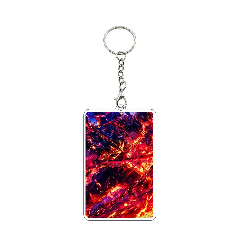 Fashion Anime Acrylic Keychain Accessories Tomioka Giyuu Kanroji Mitsuri Nezuko Cartoon Car Charm Pendant Gifts Toys Wholesale