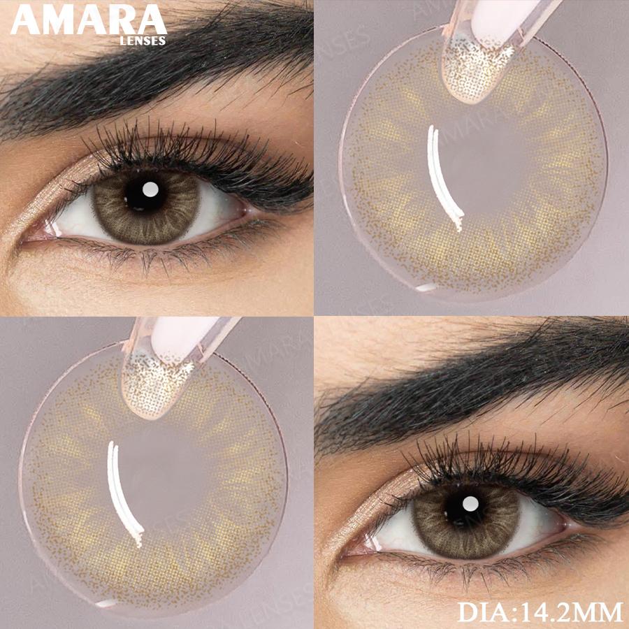 AMARA Colored Contacts Lenses Brown Eyes Natural Contacts Gray Beautiful Pupils Blue Eye Lens Yearly Green Beauty Makeup Lens