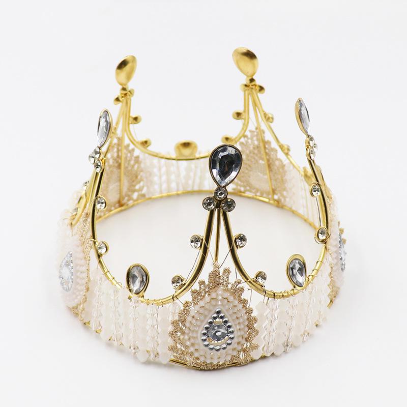 Queen Crown Cake Decoration with Lace, Pearls, and Baby's Breath for Birthdays