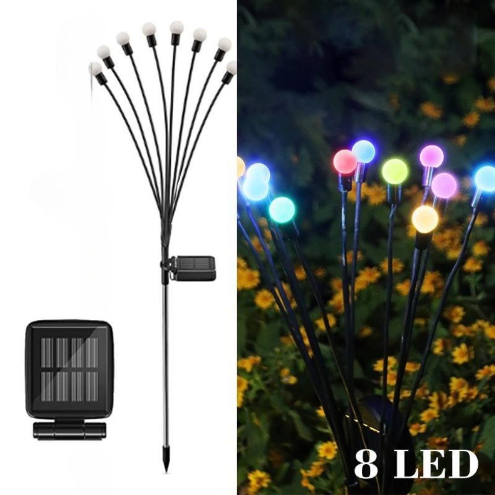 6/8 LED Solar Garden Light Swing Waterproof LED Firefly Lamp Flexible Wire for Outdoor Yard Patio Christmas New Year Decoration