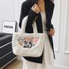 Chinese Style Handbag Embroidery with Magnetic Buckle Tote Bag Flower Large Capacity Change Pouch Female