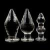 16 cm großer klarer Kristallglas-Buttplug Vaginalkugeln Erwachsene Masturbation Riesiges Analsexspielzeug für Frauen Männer Homosexuell