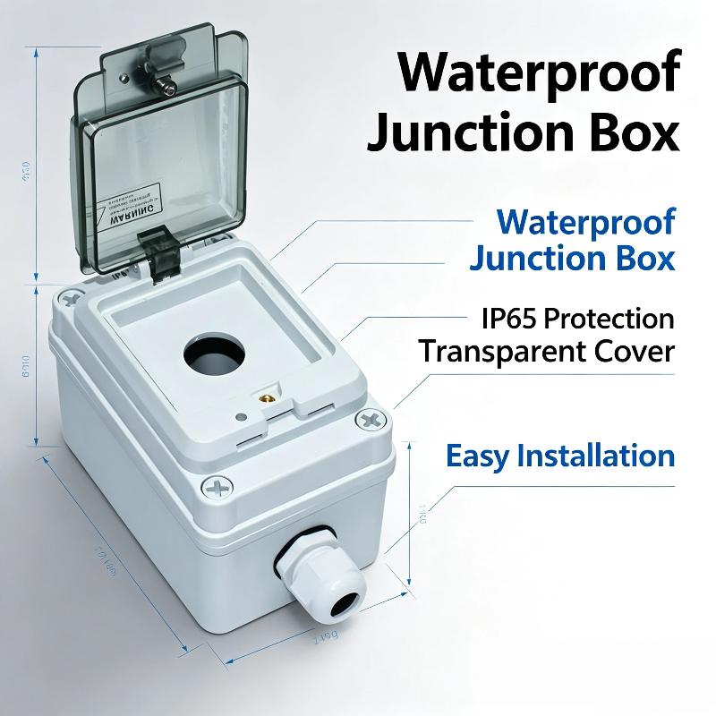 Outdoor Waterproof Single Hole Button Box Space Saving Control Switch for Exterior Security Monitoring System Power